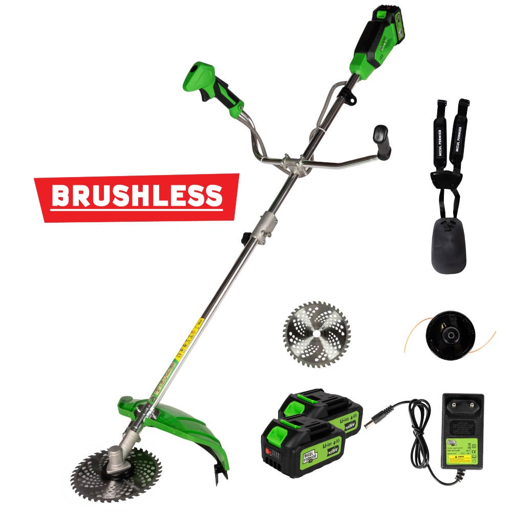 Motocoasa (Trimmer) electrica Micul Fermier 20V, 2 acumulatori 4Ah, maner dublu
