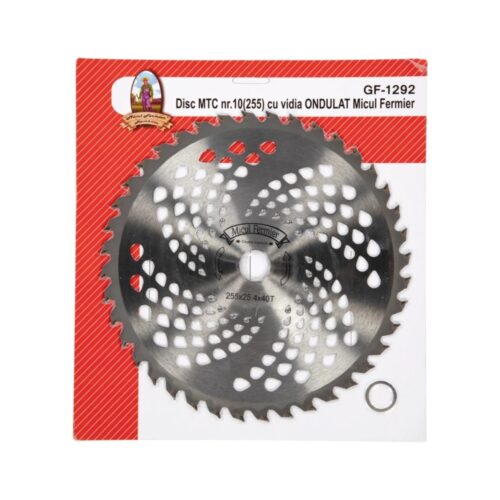 Disc motocoasa Micul Fermier, 40T, vidia ondulat, Ø255mm