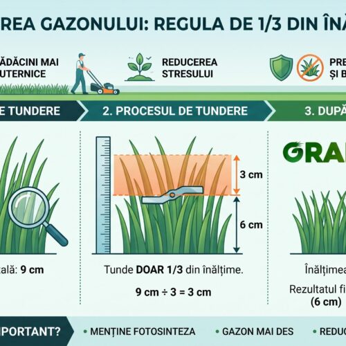 tunderea corecta a gazonului - o treime din fir